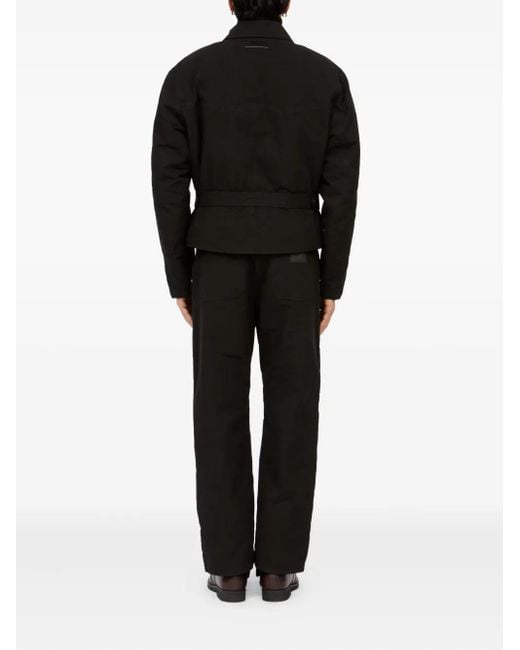 MM6 by Maison Margiela Black Belted Asymmetrical-Zip Jacket for men