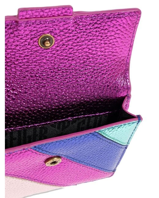 Kurt Geiger Purple Kensington Striped Card-Holder
