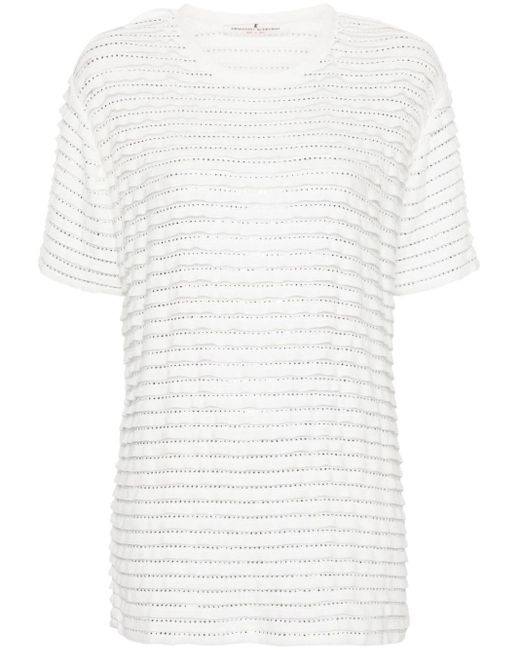 Ermanno Scervino White Knitted Layered Details