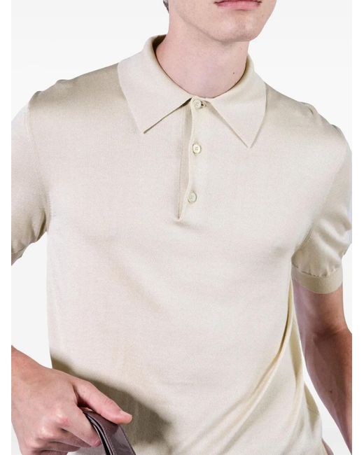 Prada White Knit Polo Shirt for men