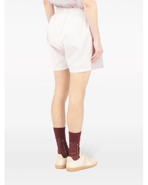 Maison Margiela Pink Striped Cotton Shorts for men
