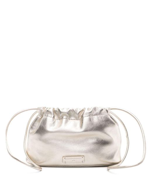 Claudie Pierlot White Metallic Leather Bucket Bag