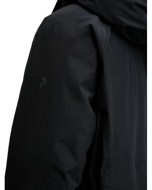 Peak Performance Black Hooded Parka Coat