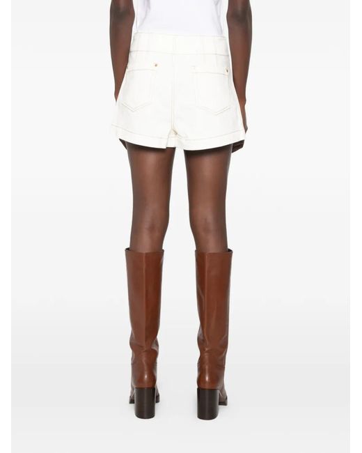 Zimmermann White Roselight Braided-Trim Shorts