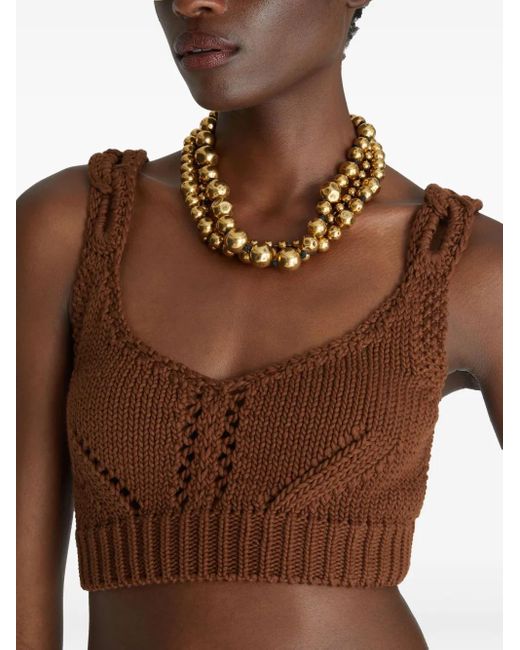 Ermanno Scervino Brown Cotton Top