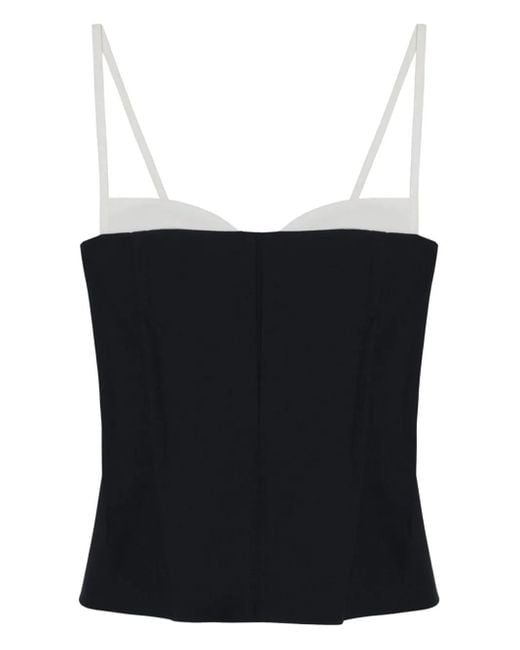 Top con escote corazón Jonathan Simkhai de color Black