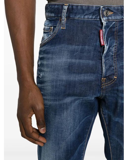 DSquared² Blue Cool Guy Distressed Skinny Jeans for men