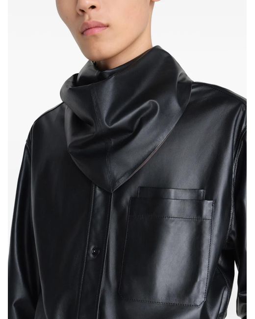 Lemaire Black Leather Triangle Scarf