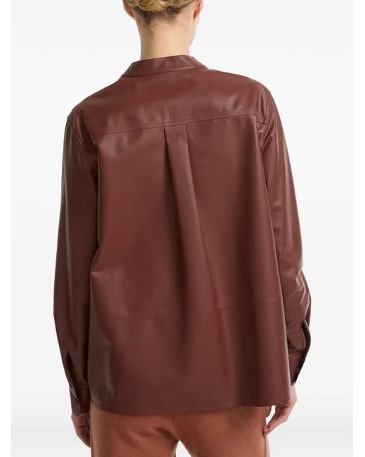 Yves Salomon Brown Supple Lambskin Shirt