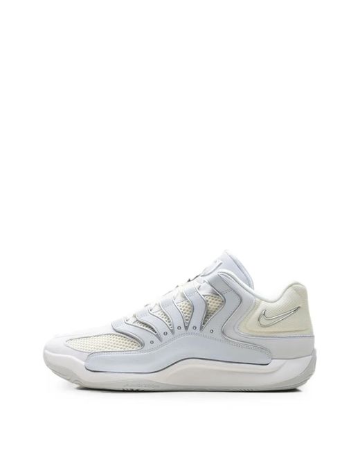 Nike White Kd 18 Panelled Lace-Up Basketball Sneakers for men