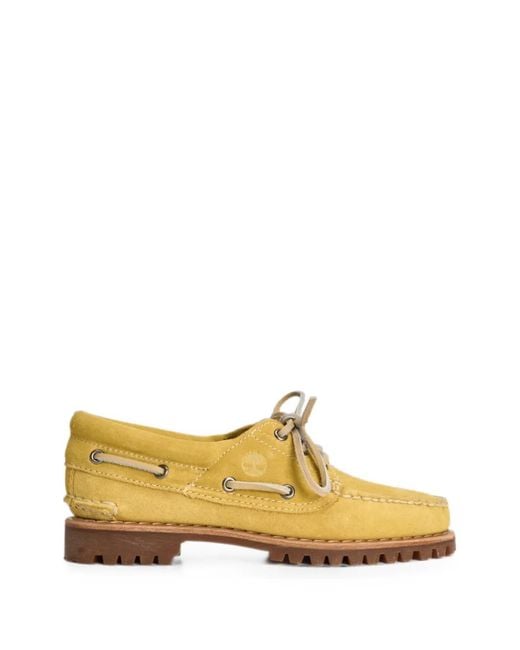 Timberland Yellow Authentic Suede Boat Shoes