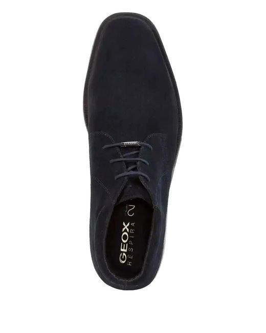 Geox Blue Brayden 2Fit Abx Lace-Up Fastening Suede Boots for men