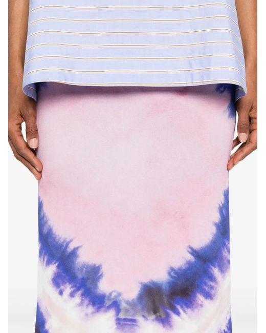 Rabanne Maxi-Rok Met Tie-Dye Print in het Blue