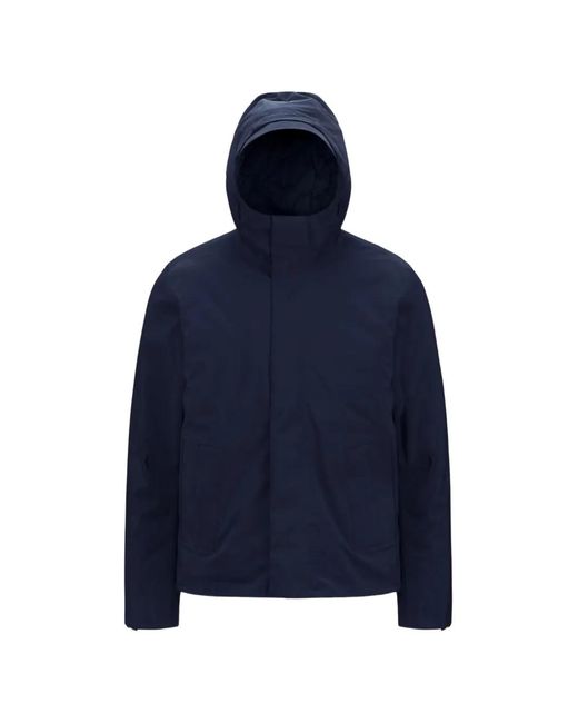 K-Way Blue Hooded Zip-Up Jacket for men