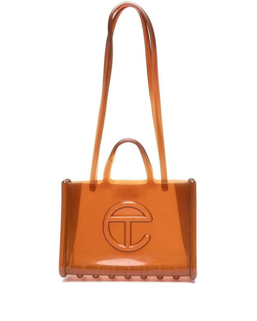Telfar Orange X Melissa Large Logo-embossed Tote Bag