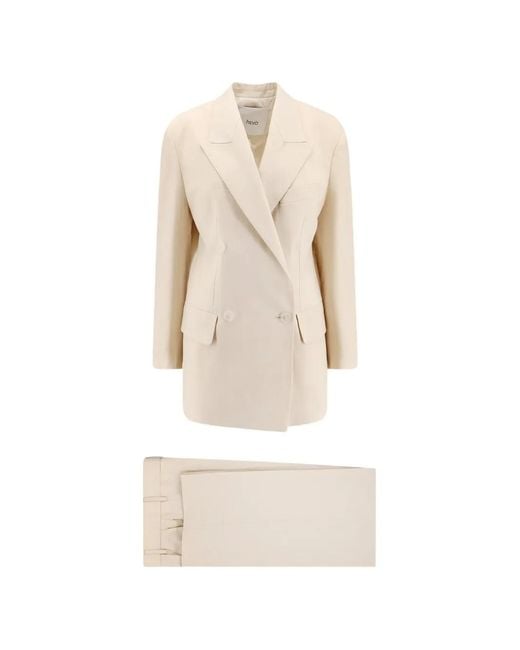 Hevò White Rocchetta Double-Breasted Suit