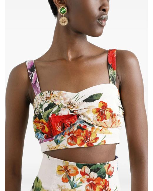 Top A Fiori di Dolce & Gabbana in Red
