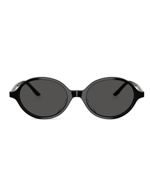 Oliver Peoples Black Round-Frame Sunglasses