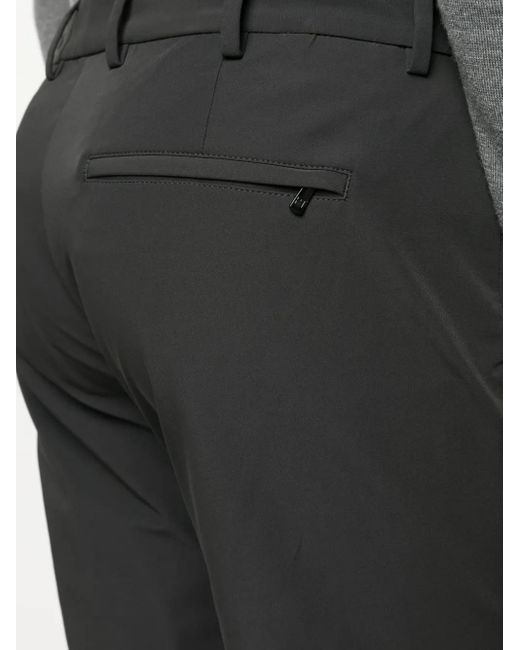 PT Torino Gray Concealed-Fastening Tapered Trousers for men
