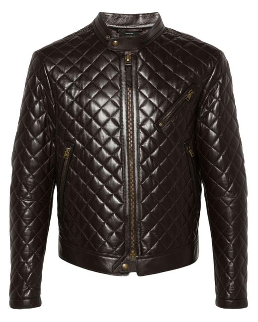 Mens padded store leather jacket