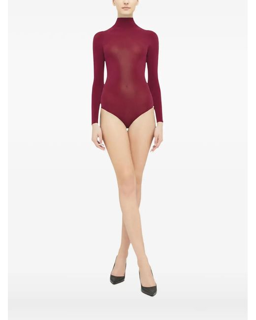Wolford Red Buenos Aires Turtleneck Bodysuit