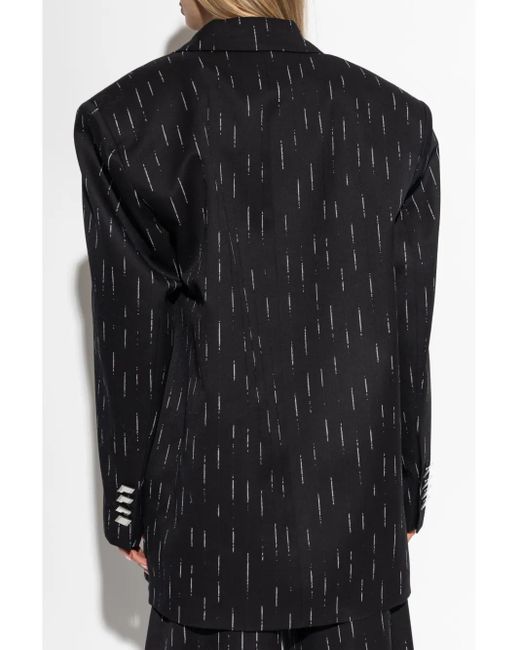 The Attico Black Single-Button Wool-Blend Blazer