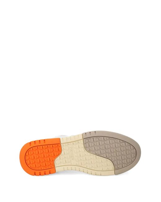 Blauer White Perforated Leather Sneakers for men