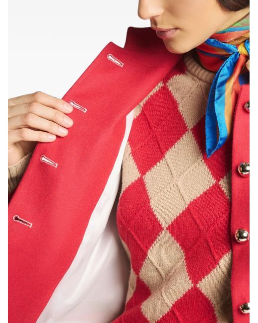 Fay Red Button-Up Jacket