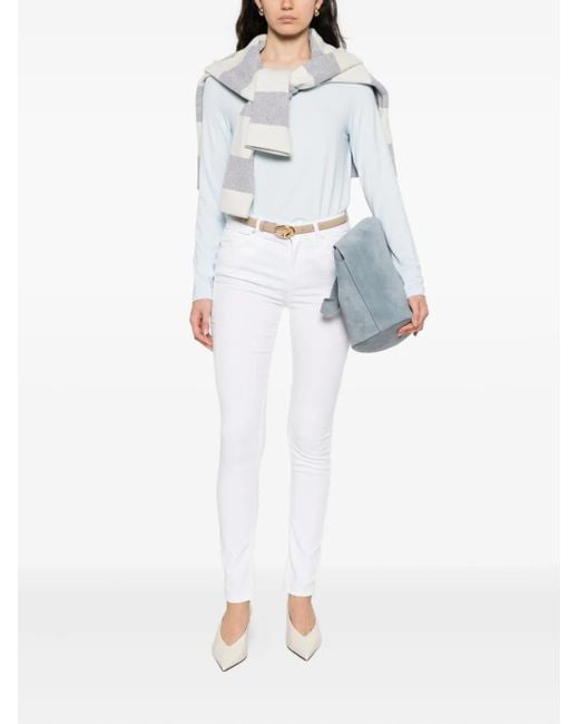 Marc O' Polo White Long-Sleeve Round-Neck Top