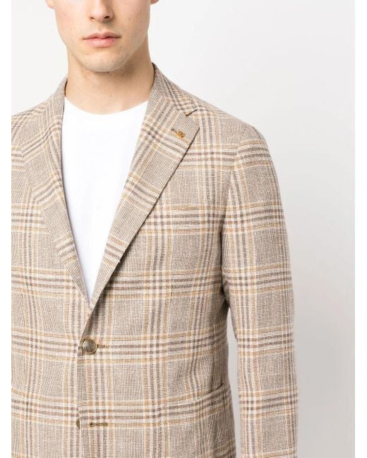 Tagliatore Sakko Mit Karomuster in Natural für Herren