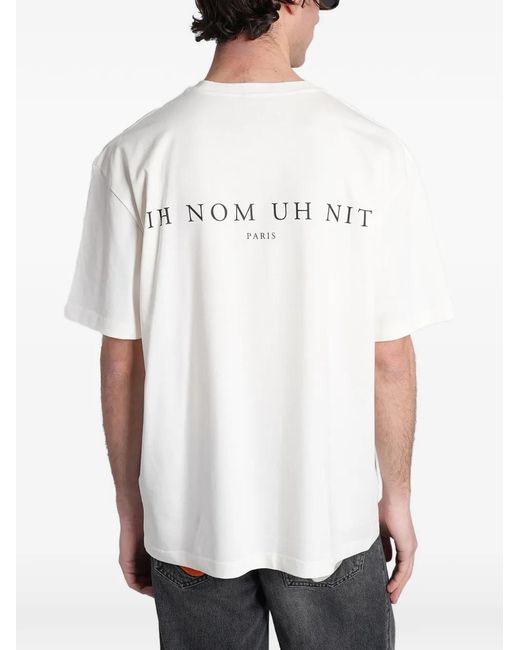 Ih Nom Uh Nit White Graphic-Print Cotton T-Shirt for men