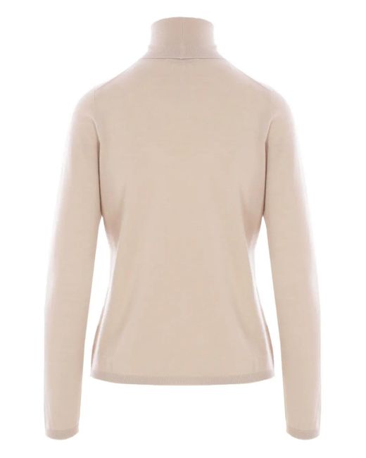 Max Mara White Turtleneck Ribbed-Trim Sweater