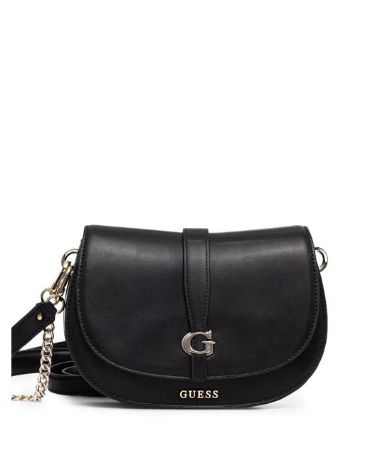 Guess Black Logo-Detail Shoulder Bag