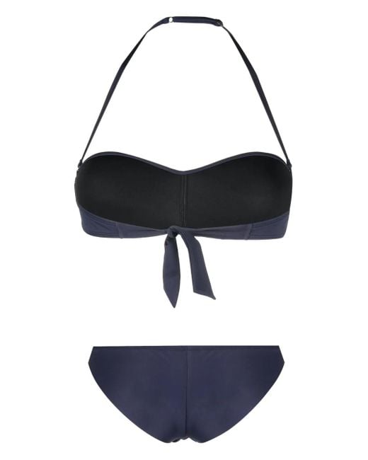 EA7 Blue Logo-Embellished Bikini Set