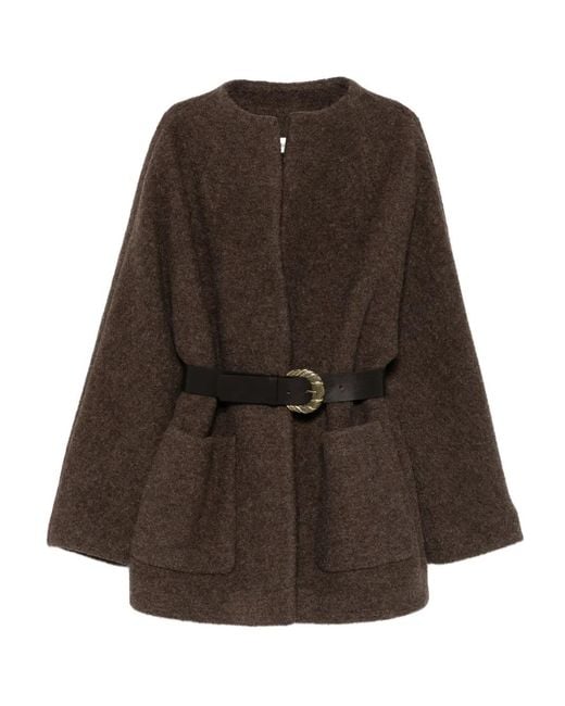 Ba&sh Brown Claudy Belted Coat