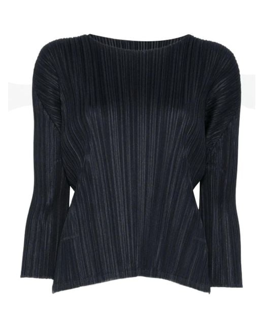 Issey Miyake Black Pleated Blouse