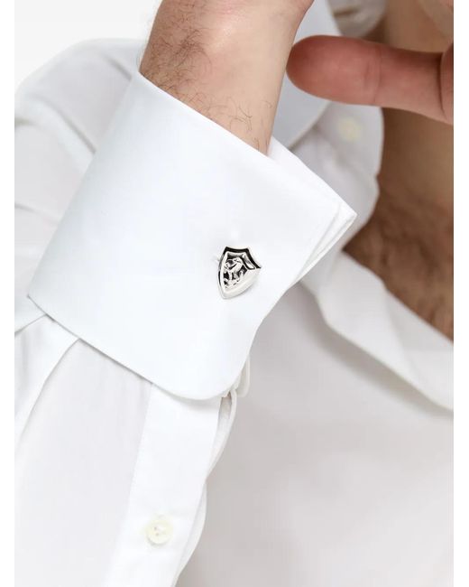 Mateo White Stallion Shield Cufflinks for men