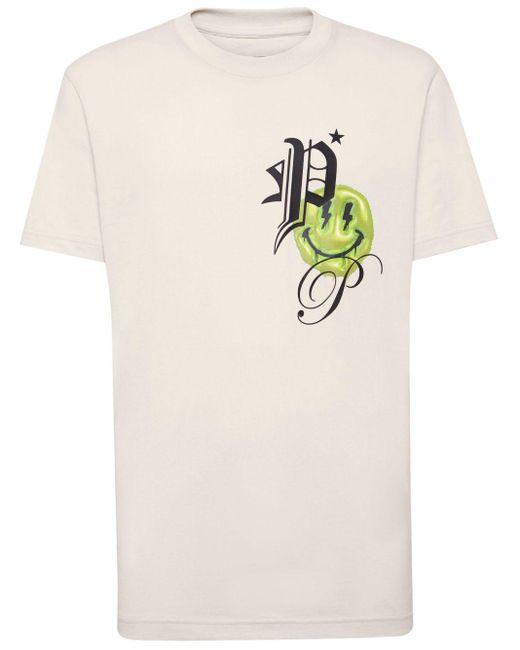 Philipp Plein T-shirt Met Logoprint in het Natural voor heren