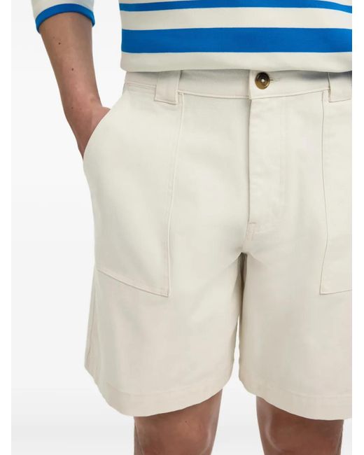 SELECTED White Patch-Pocket Shorts for men
