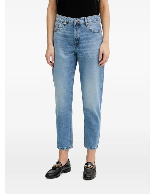 Benetton Blue Faded Logo-Patch Jeans