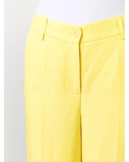 P.A.R.O.S.H. Yellow Pressed-Crease Straight-Leg Trousers