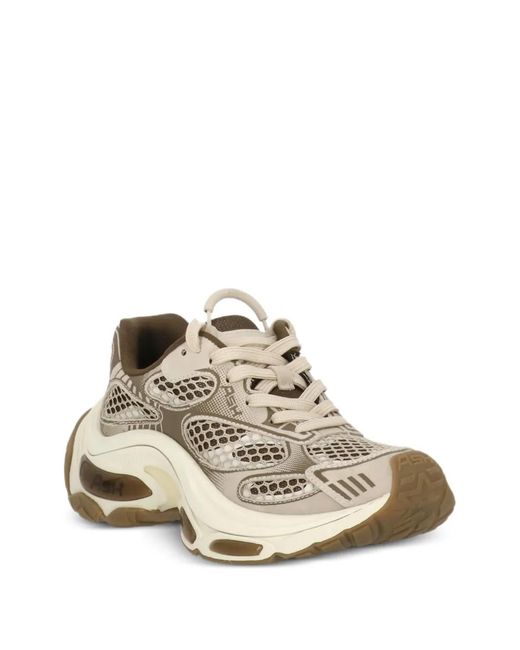 Ash White Dragon Paneled Sneakers