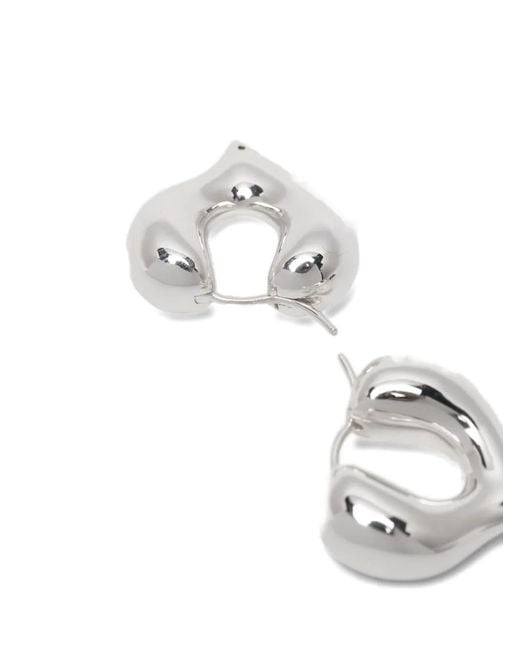 Missoma White Molten Heart Hoop Earrings