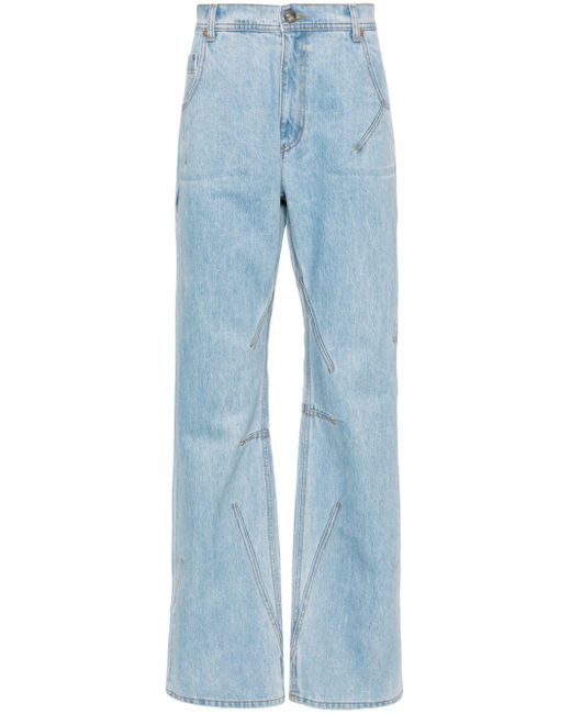 ANDERSSON BELL Blue Mid-rise Wide-leg Jeans for men