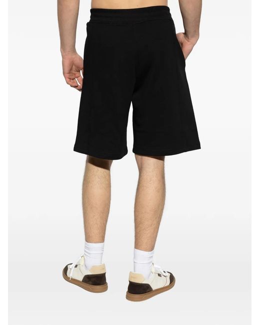 Versace Jeans Couture Black Logo Drawstring Shorts for men