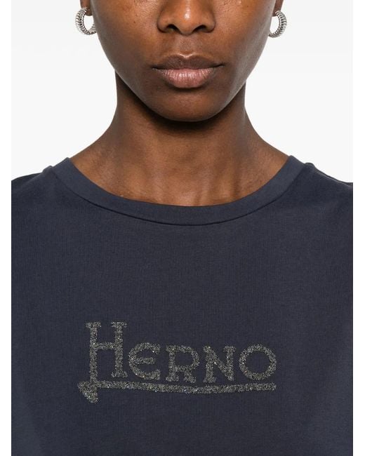 Herno Blue Cotton Polyester T-Shirt