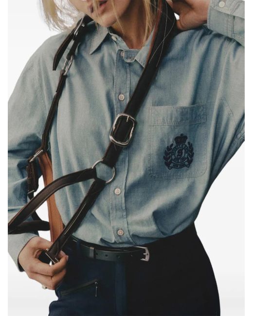 Sporty & Rich Blue H&W Crest Shirt