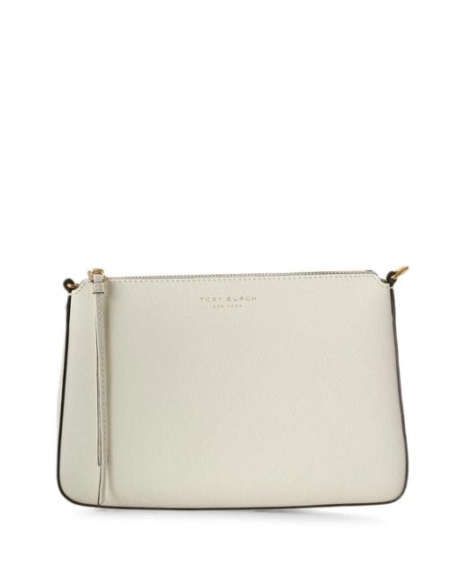 Tory Burch Natural Logo-Print Shoulder Bag