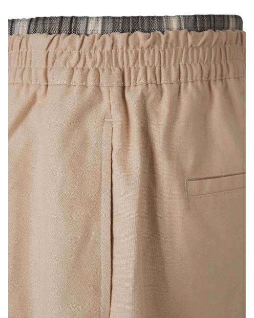 Willy Chavarria Natural Layered-Detail Shorts for men