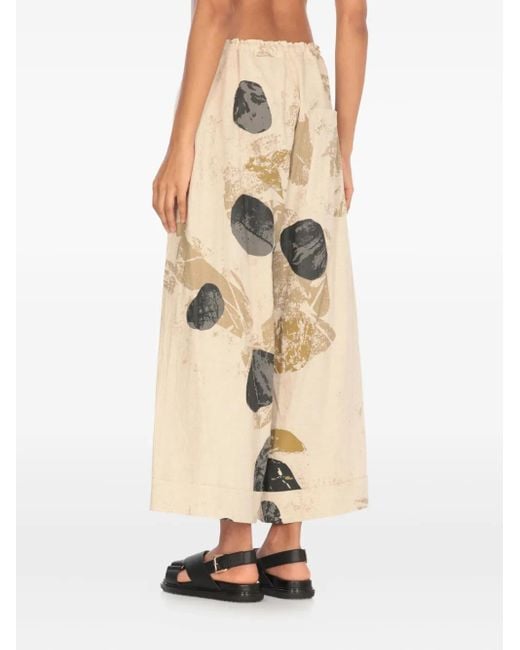 Y's Yohji Yamamoto White Abstract-Print Pleated Trousers